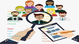 Group 1
 Aas Asri
 Desi Susilawati
 Riyanti
 Imas Sunarsih
 Diaz Azril
Group 2
 Felda
 Ety
 Alfiatus Sholeha
 Novia
 Nanda
Group 3
 Rahma Nadya
 Nina Karenina
 Putri Lestari
 Rini Agustiani
 Dendiyana
Group 4
 Mumun
 Dewi
 Neni
 Najwa
 Imas Masturoh
 