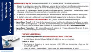 www.capconsulting.co
Nuestros programas de aprendizaje facilitan el desarrollo de Personas y Organizaciones
desde tres dimensiones: Formación, Experiencia y Colaboración.
Así facilitamos la construcción de conceptos y realidades a partir del pensamiento
lateral, divergente y estratégico de los socios de Aprendizaje o participantes.
Facilitamos el Aprendizaje Efectivo de las Personas de la Organización.
Metodología
 