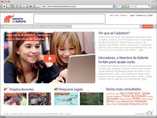 Apresentação Institucional projeto Memória de Elefante