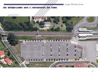 7
Le gare TER dans 10 ans
DES DÉSÉQUILIBRES DANS LDES DÉSÉQUILIBRES DANS L’ AMÉNAGEMENTS DES GARES’ AMÉNAGEMENTS DES GARES
Présence de f onci er mut abl e et pol l ué
+
Pressi on aut omobi l e ( gares
at t ract i ves)
=
Ri sque d’ aménagement déséqui l i bré des
gares TER
« Le besoin en stationnement est, dans
l’absolue, sans limite  »
Un responsable gare d’une grande région française
 