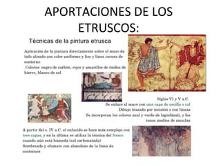 APORTACIONES DE LOS
ETRUSCOS:
 
