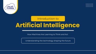 Introduction to Artificial Intelligence (AI) | PDF