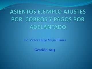 Lic. Víctor Hugo Mejía Illanes
Gestión 2015
 