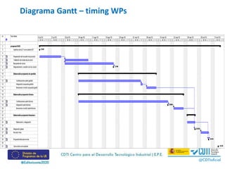 Diagrama Gantt – timing WPs
 