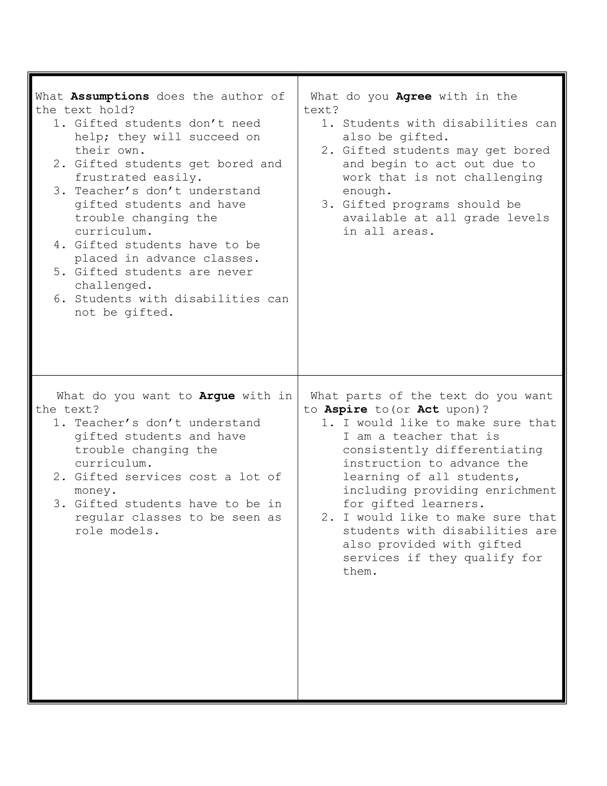 4 as protocol graphic organizer PDF