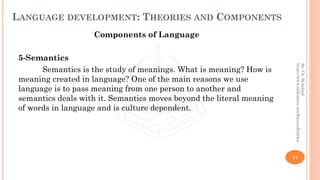 Language Development, Theories and Components | PDF