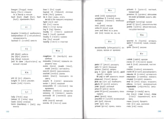 ....

hunger [' hAlJgd ] rOJlOA
hurry ['hMI ] cneunca
in a hurry S cneunce
hurt [hat ] (hurt [he.t] , hurt
[ho.t] ) npH4HH HTb 60Jlb
I i
imagine [rmsedj .n] sooopascan,
independence 12 [,In d l ' pen ddn s]
He3aS HCHMOCTb
instead I I [irrsted ] SMeCTO
J j
job [d3Jb] pa60Ta
joy [d3JI ] panocri,
jug [d3A9] KySW HH
just in case ['d3Ast l n 'k eI S] Ha
SCHKHH cJlY4aH
K k
kill 12 [k Il l y6~lBaTb
knight 15 [nait] pu uaps
knock [ nJ k] cTY4aTb
L I
lad y [rleidr] JleAH
labour 12 [rleiba] rpya
lamb [lzem] HrHeHOK
latch (I atchkin ) I [Izetj] 3aA­
SH)I{xa
lean I [Ii.n] XYAOH
legend 19 ['led3dnd] .nereuna
level [rlevl] ypoaens
lie 3 [lai] JlO)l{b ; JlraTb
to tell a lie rosopurs s enpa eny
tight [lart] cser
list [li st ] cnHCOK
titte r 4 [rhta] MYCOP
log 9 [bg] opeaso
lonely 11 [rlounh ] OAHHOKHH
loud 3 [ la u d ] rpoM KHH
loudly 3 [' Ia ud l l] rpOMKO
low [I ou] HH3KHH
luckil y [' IAk Il I] K C4aCTbIO
M m
magician 15 [ma'dyrj n ] SOJl­
w e6HHK
manners [rmzenaz] npaaan a xo ­
power o TOHa
make [rnetk] (made. [ m eld ],
made [rnerd] ) 3a CT aSJlHTb
marc h [rno.t]] Map wHposaTb
market [rrno.krt] PblHOK
match [rneetj] nOAxOAHTb no
u seTy
maybe 9 [rmeibi ] S03MO)l{HO
mean I [rn i.n] )I{aA HblH
meanwhile 14 [,m i:n'wa il ] TeM
sp eMeHeM
medicine [rnedsm ] .nexa pcr s o
memory 13 [rmernar t] naMH Tb
mermaid 18 [rmarneid] pyca­
Jl04Ka
mil d [matldI MHr KHH
movies 12 [rrnuv iz] KHHO
N n
need [ni.d] HY)l{AaTbcH
neighb our 9 [rneiba] cocen
necessary [nesasan ] He06xoAH­
MblH
nest [nest ] rHe 3AO
noise 8 [norz ] WYM
now and then TO H AeJlO
nor [nJ:] Ta K)I{e He, HH, He
0 0
occasionally [d' k el 3dn (d) II] H3­
pen xa , speMH OT spe MeHH
P p
paint 17 [pem t] PHCOS3Tb
pale II [peil] 6J1eAHbIH
palace ['prelJs] ASOpeU
pay 4 [ pe l ] (paid [peid], paid
[perd] ) nnarjm,
to pay a call HaHOCHTb SH3HT
pheasant [fezn t ] epa33H
pick up ['plk xp ] nOA6HpaTb
pinch 12 [pint]'] uranar s
pink [pink] P030SbIH
place 8 [pleis] MeCTO
point 19 [pomt] yxasuaars, noxa­
3bl saTb
pond [p Jn d] npyA
possible II [rposibl] S03MO)l{HblH
pot [pot] ropuiox
pour [pJ:] JlHTb
prince [ pr rns] npH HU, KHH3b
private 5 [' pr al v lt] 4a cTHb1H,
npH saTHblH
promise 12 [rprarrus] ooeuianuc
to mak e promises AaS3Tb 06e·
w.aHHH
pro logue [rprouloq] nponor
proof 12 [prul] AOKa3aT eJlbCTBO
publ ic 'I ' pAb l l k ] 06w.eCTseHHbIH ,
r ocy.aapcraeaHblH
Qq
quarter 6 [,kwo.ta] 4eTsepTb
quiet 7 [' k w a ldt] THXHH, cnoxoa ­
HbIH
quite [kwait] SnOJlHe
Rr
rabb it [rrzebrt] KPOJlHK
raven 17 [' rel v (d) n ] SOPOH
real 6 [rral] peaJlbHblH, HaCTOH ­
W.HH
realize ['rtdlal z]oc03HasaTb
recite 18 [ r I' S3I t] AeKJlaM HpOSaTb
remain 14 [r rm ern ] OCTasaTbCH
remember [ r r rnernba] nOMHHTb
respect [n spekt] ysaacan,
rest 13 [rest] OTAbIX; ornuxa n,
retu rn [rl'td:n 1 S03Spa urari.ca
reputation [,repju' t eISn] perry-
TaUHH
revenge [r rvendy] MeCTb
rise [raiz] (rose [rous] , risen
['rl zn]) nOAHHMaTbCH, SCTa­
saTb
roam [roum ] 6 POAHTb
roar [r :»] pstx, pbl4 a HHe
rock [rok] CK3J13
109108
 