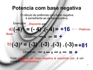 Potencia com base negativa | PPT