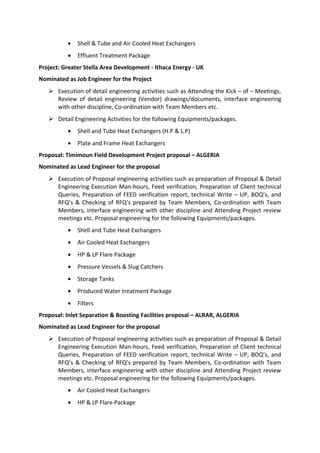 CV for Static & Package Equipment Engineer (PMC) - V.M.Rao. | DOC