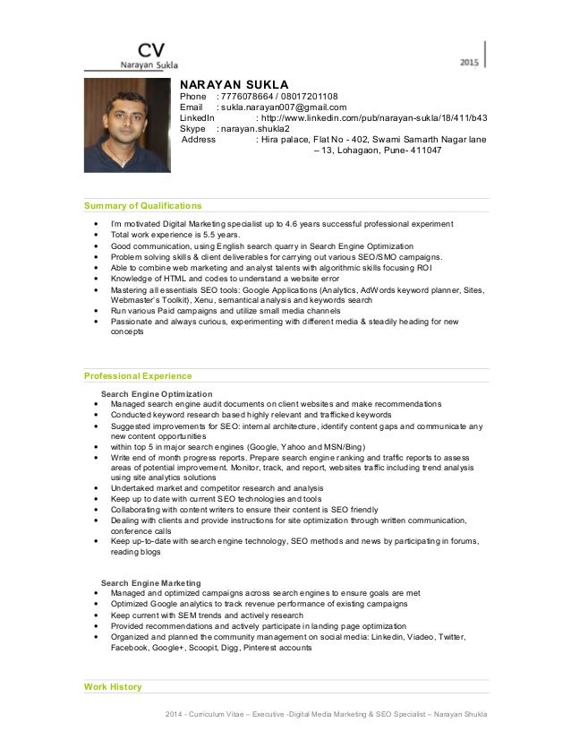 digital marketing resume indian sle narayan sukla cv digital media marketing 2015 digital marketing resume indian sle narayan sukla cv digital media marketing 2015