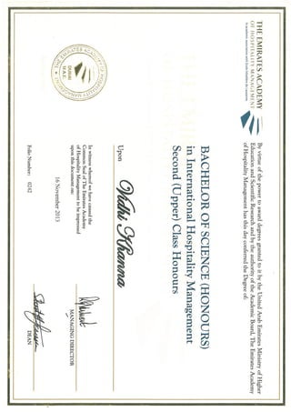 EAHM Certificate