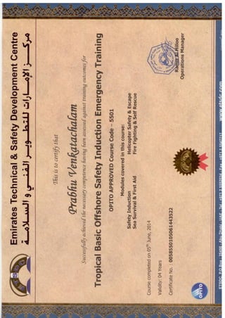 BOSIET Certificate Prabhu PDF