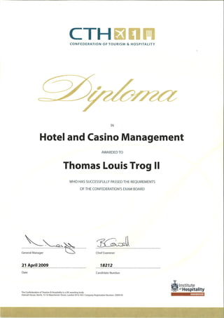 Hotel Casino Management Diploma