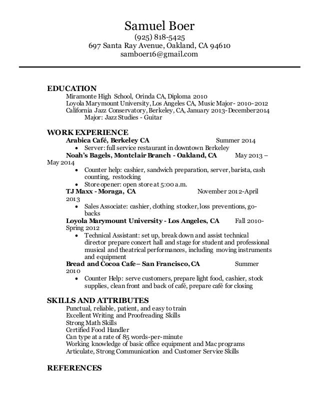 s boer resume