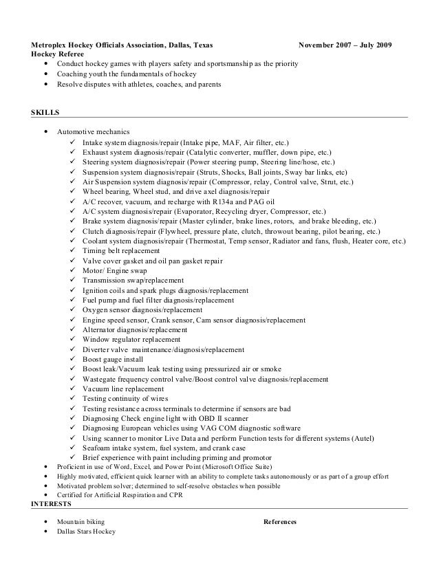 resume referee