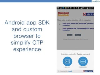Android app SDK
and custom
browser to
simplify OTP
experience
 