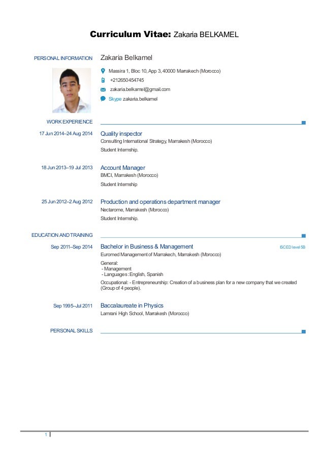 Cv Belkamel Zakaria