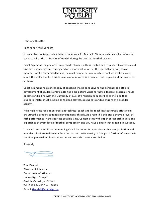 Letter Of Recommendation For Student Athlete | Milla Eva