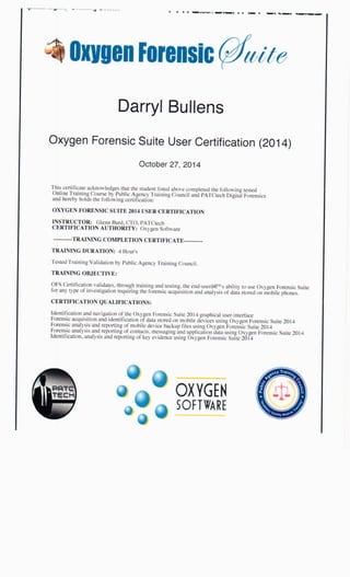 Oxygen Forensics Certification