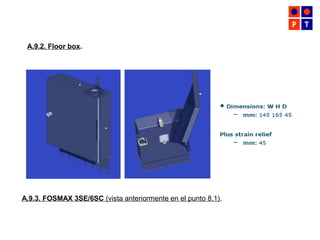A.9.2. Floor box.
A.9.3. FOSMAX 3SE/6SC (vista anteriormente en el punto 8.1).
 
