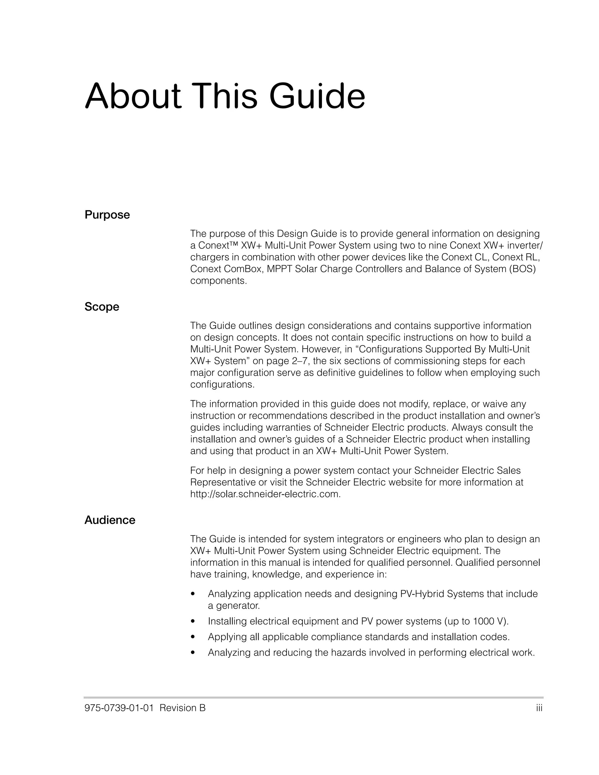 Conext XW+ Multi-Unit Power System Design Guide (975-0739-01-01_Rev-B ...