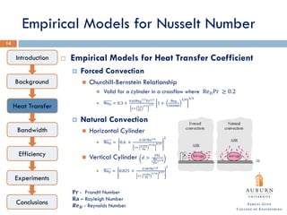 Empirical Models for Nusselt Number
 Empirical Models for Heat Transfer Coefficient
 Forced Convection
 Churchill-Berns...