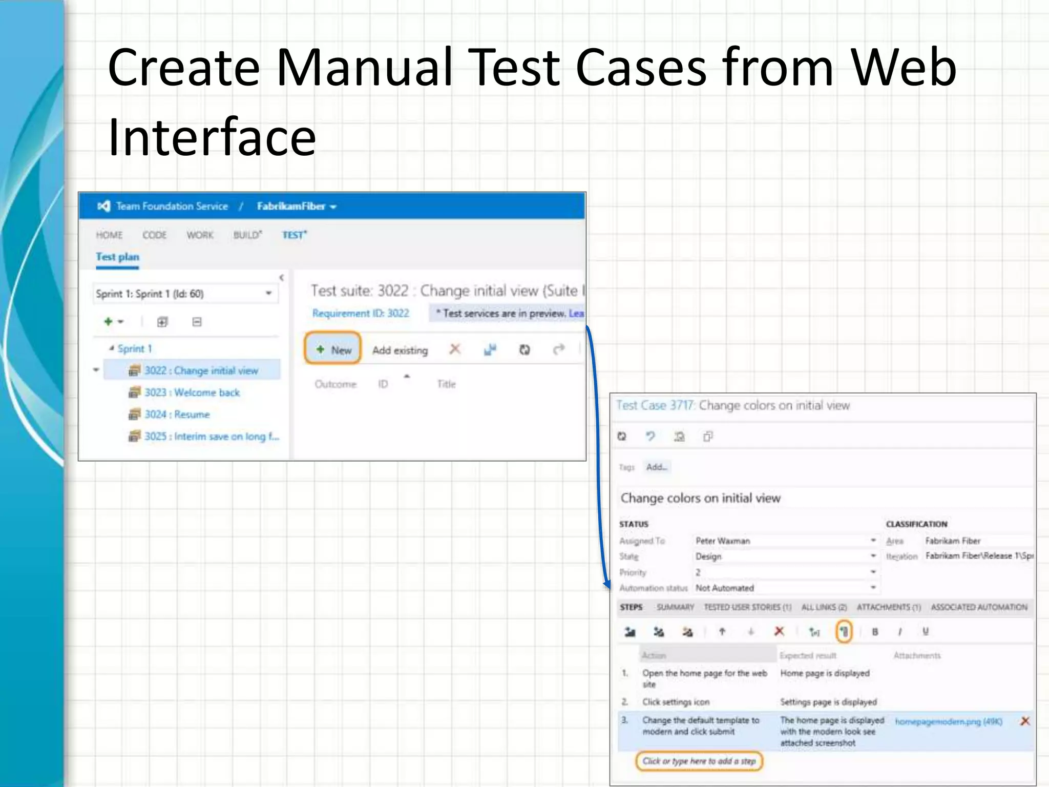 Create Manual Test Cases from Web
Interface
 