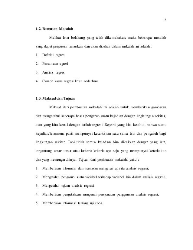 Analisis Regresi Linier Sederhana
