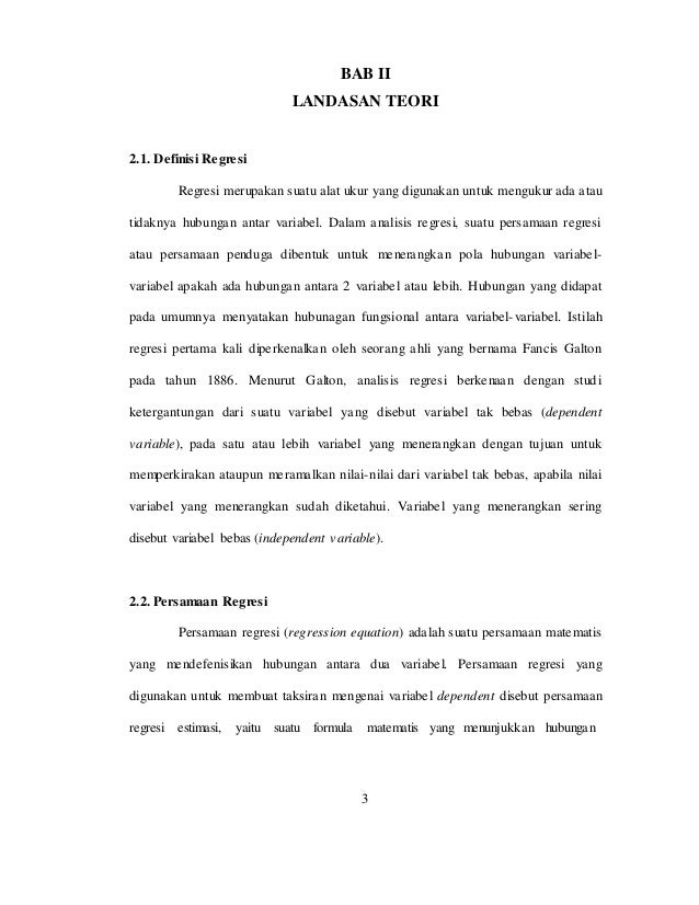 Analisis Regresi Linier Sederhana