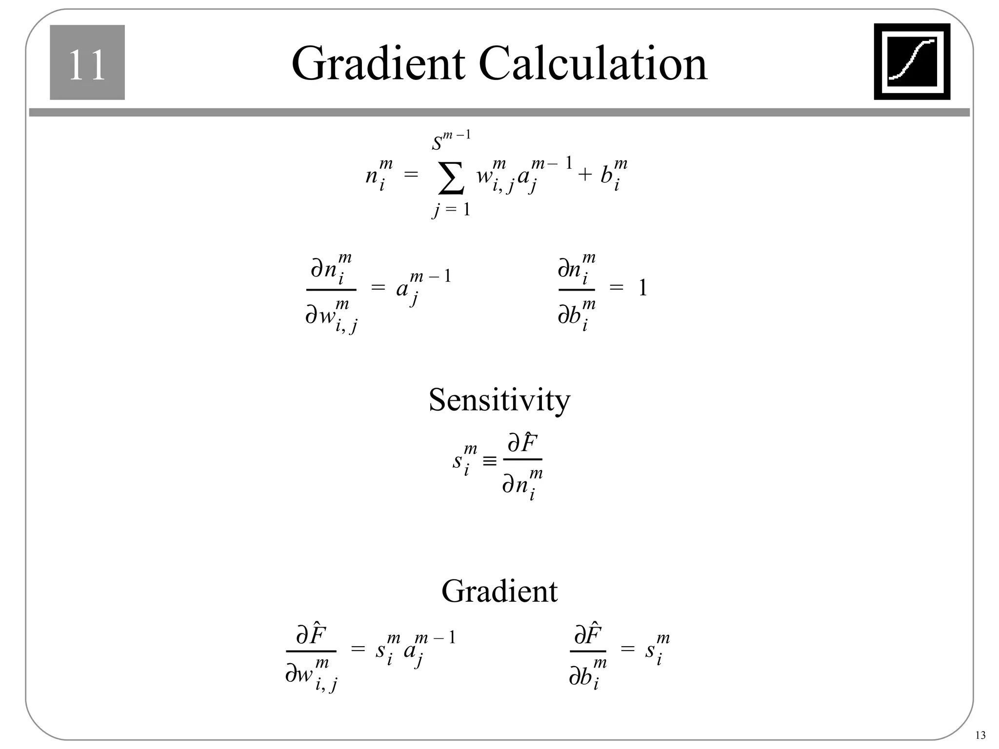 Gradient Calculation Sensitivity Gradient 
