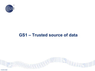 © 2012 GS1
GS1 – Trusted source of data
 