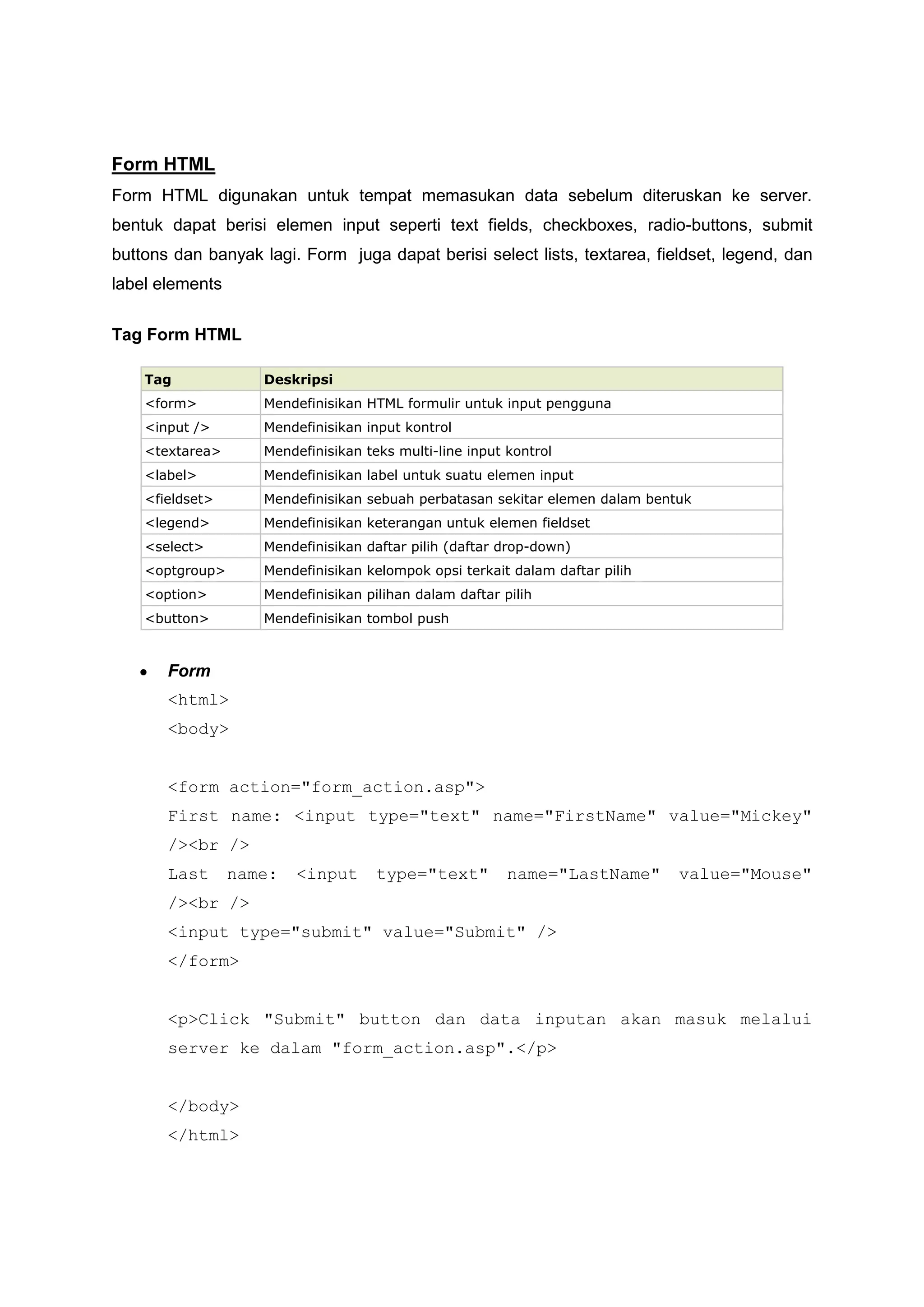 4 basic html form | PDF