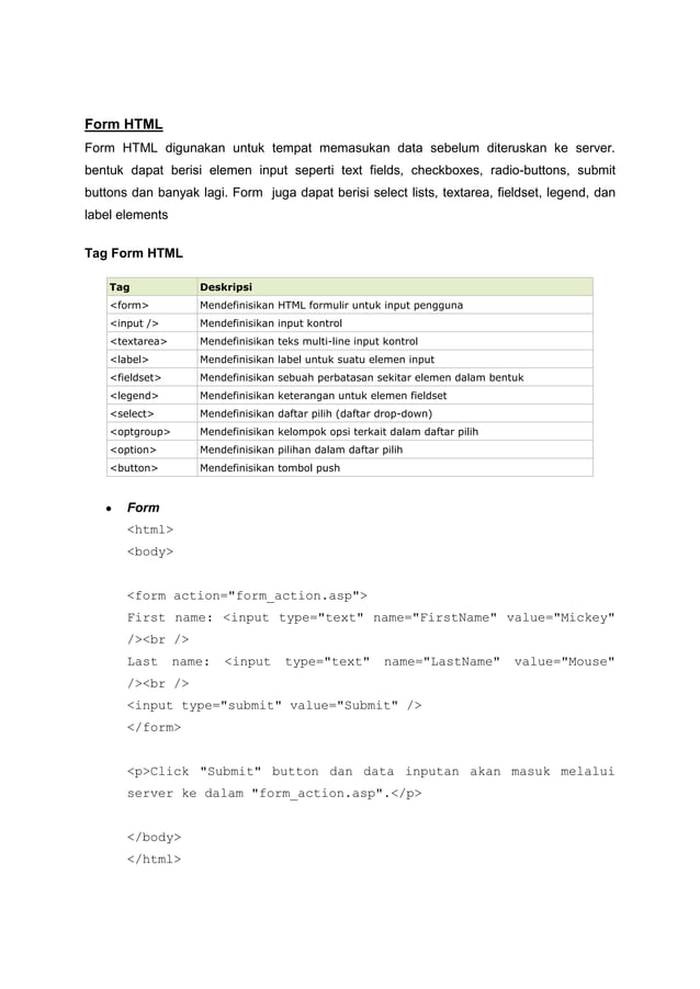4 basic html form | PDF