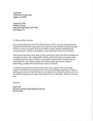Conway, Brooke Letter of Rec- VL-2