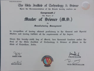 MS Degree Certificate | PDF