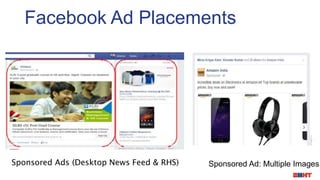 Facebook Ad Placements
Sponsored Ads (Desktop News Feed & RHS) Sponsored Ad: Multiple Images
 