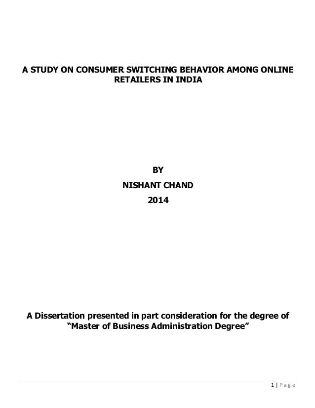 Online retailing dissertation