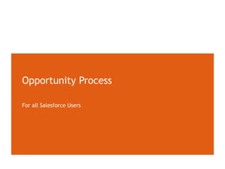 Opportunity Process
For all Salesforce Users
 