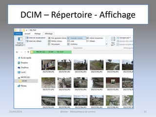 DCIM – Répertoire - Affichage
25/04/2016 @telier - Médiathèque de Lorient 25
 