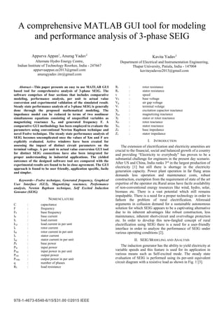 Modeling of Self Excited Induction Generator | PDF