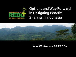 Iwan Wibisono – BP REDD+
Options andWay Forward
in Designing Benefit
Sharing In Indonesia
 