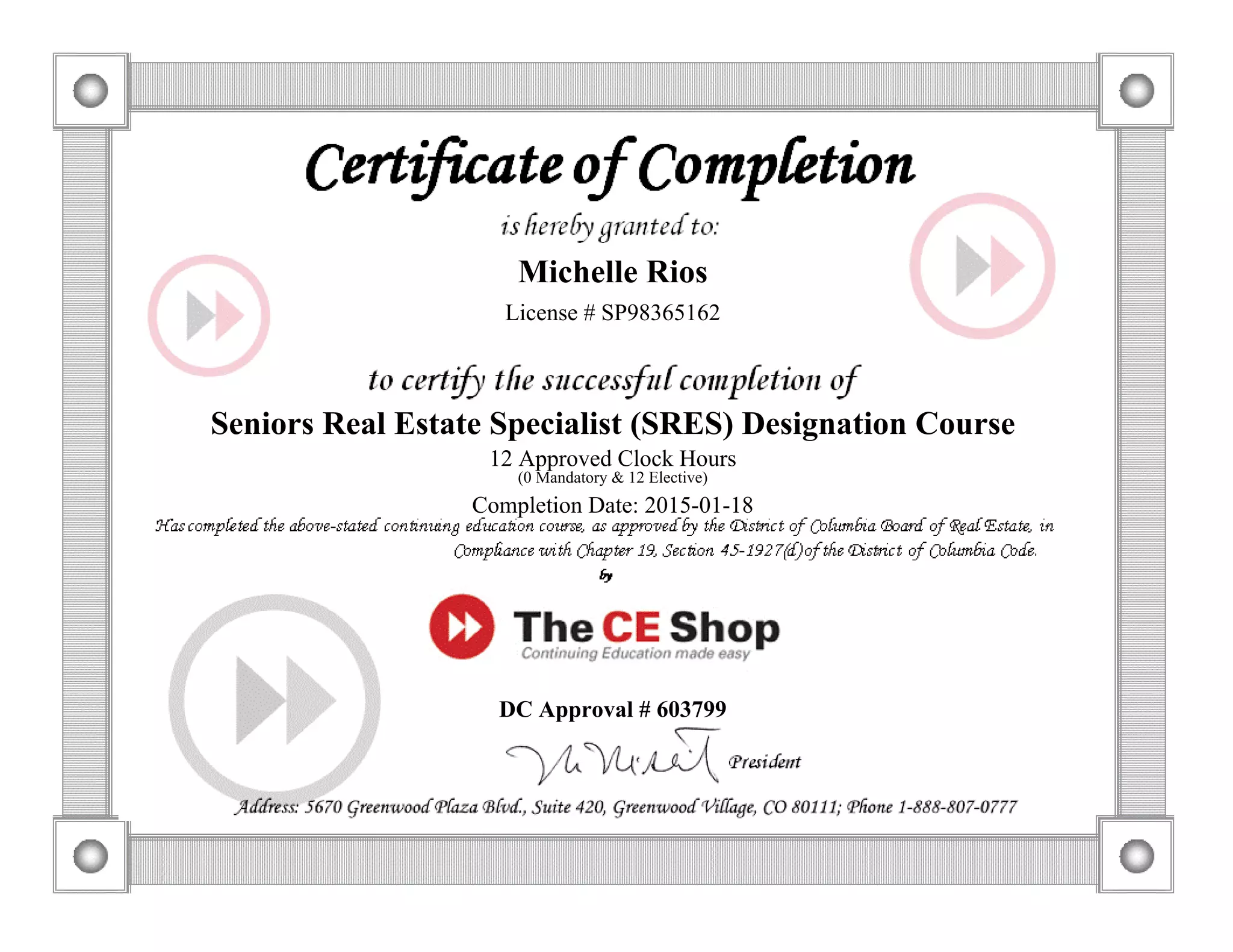 SRES certificate | PDF
