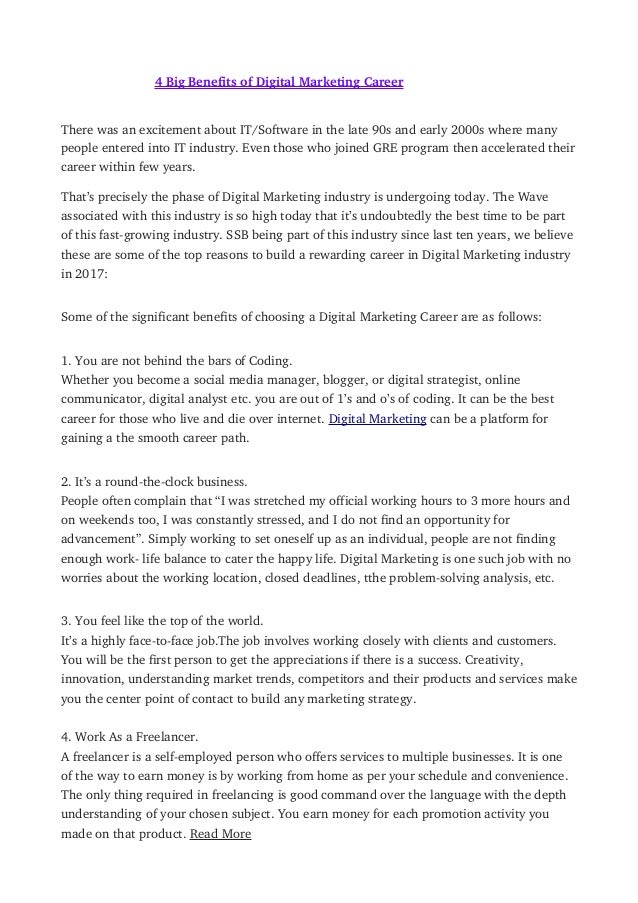 4 Big Benefits Of Digital Marketing Career - 