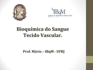 Bioquímica do Sangue
   Tecido Vascular.


  Prof. Mário – IBqM - UFRJ
 