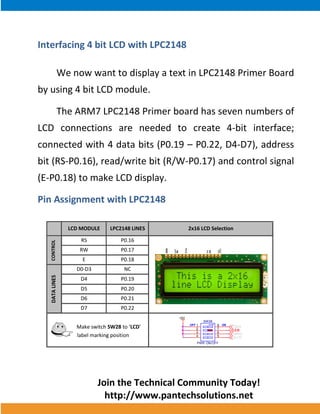 4 bit lcd_interfacing_with_arm7_primer | PDF