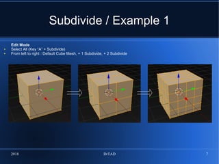 Subdivide Definition DrTAD 4 Blender Software. Subdivide and Un-Subdivide | PDF