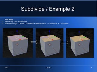 Subdivide Definition DrTAD 4 Blender Software. Subdivide and Un-Subdivide | PDF