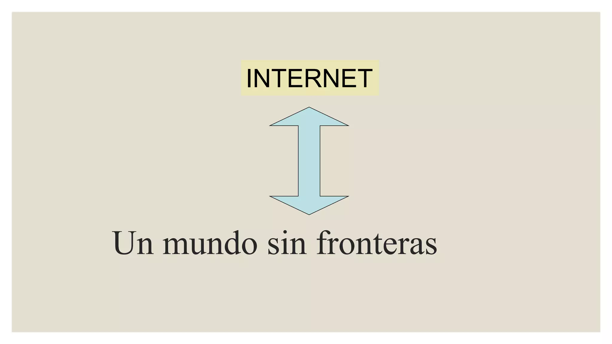 Un mundo sin fronteras
INTERNET
 