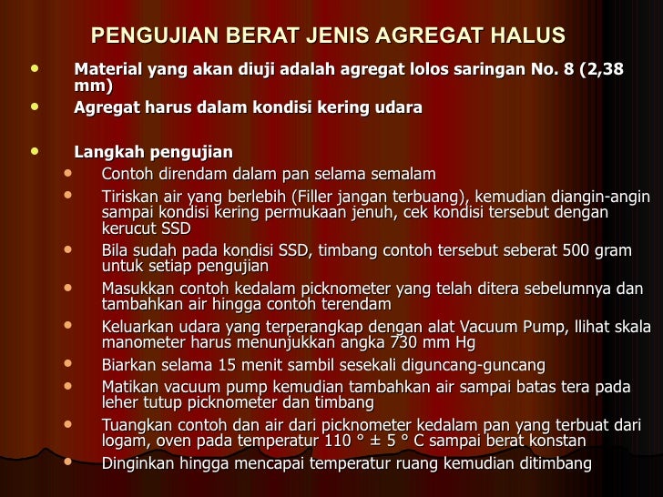 Uji Bahan Agregat & Campuran