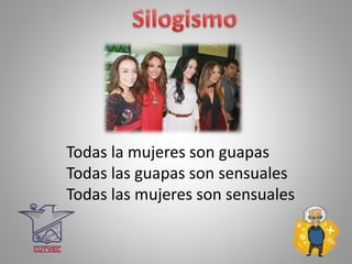 Todas la mujeres son guapas
Todas las guapas son sensuales
Todas las mujeres son sensuales
 